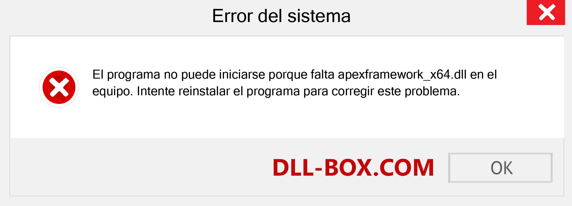 ¿Falta el archivo apexframework_x64.dll ?. Descargar para Windows 7, 8, 10 - Corregir apexframework_x64 dll Missing Error en Windows, fotos, imágenes