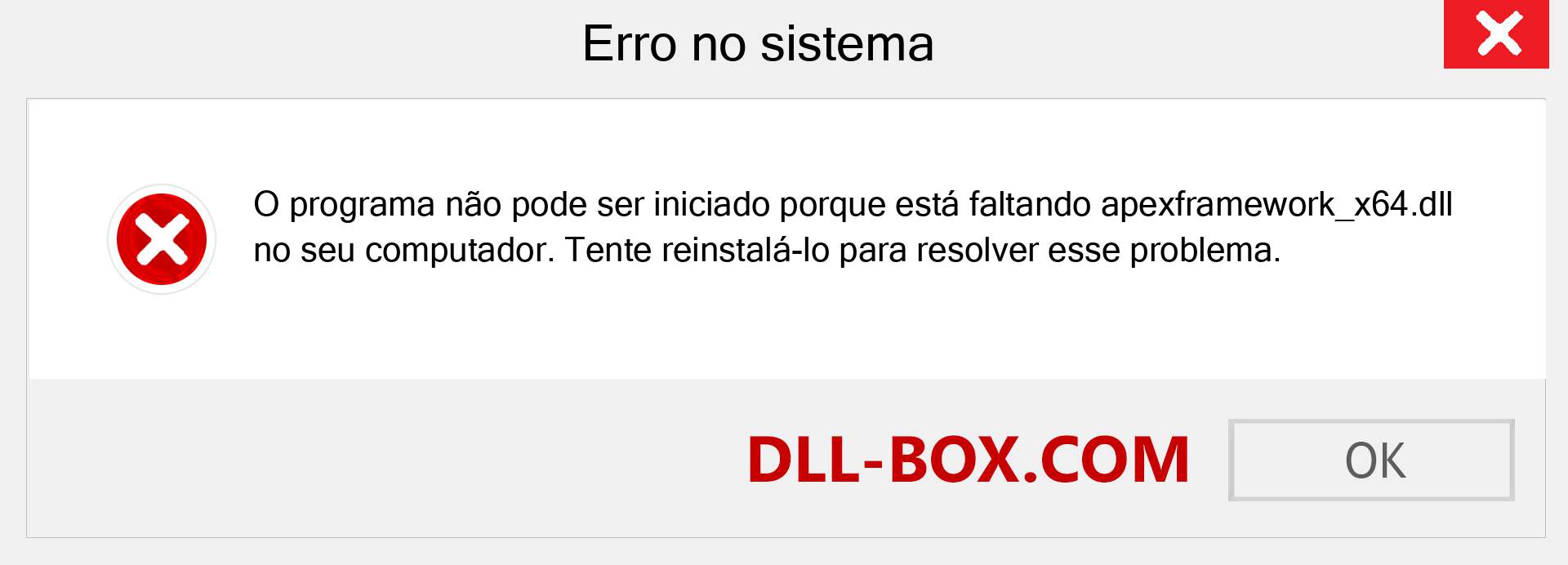 Arquivo apexframework_x64.dll ausente ?. Download para Windows 7, 8, 10 - Correção de erro ausente apexframework_x64 dll no Windows, fotos, imagens